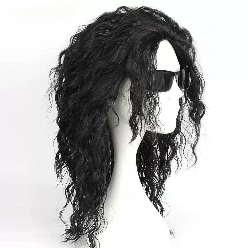 Anime Cosplay Long Black Hair - Аниме-парик для косплея Майкла Джексона, черный,