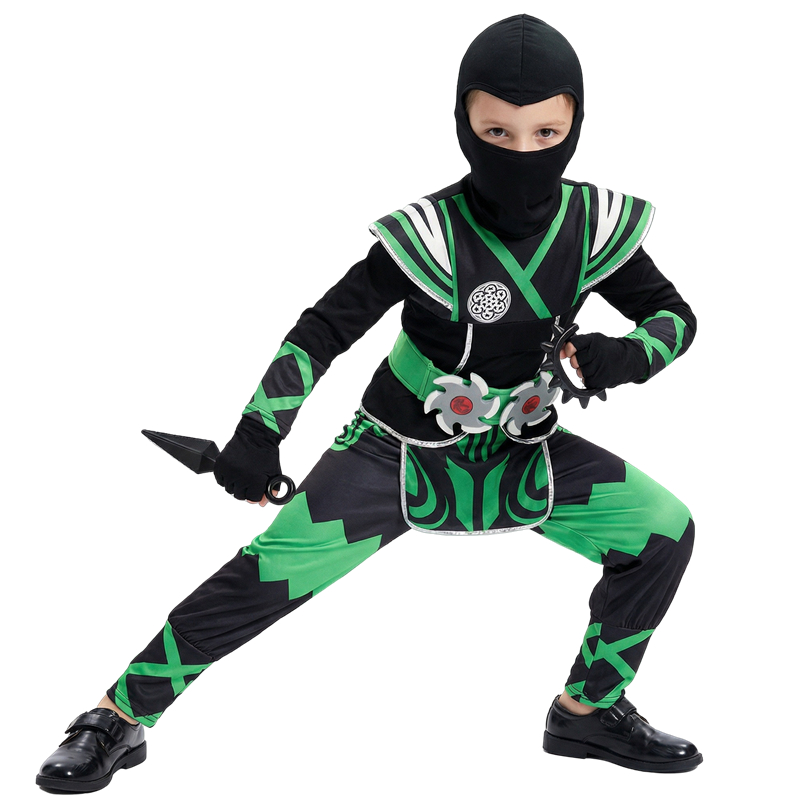 Anime Cosplay Boy - Японский костюм ниндзя для детей, зеленый