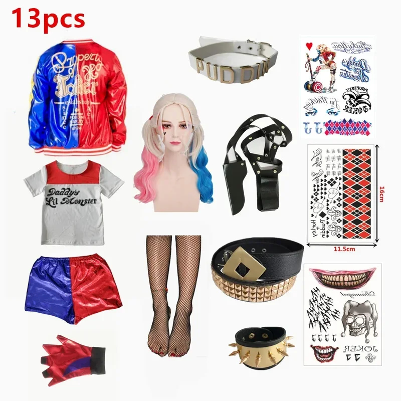 Anime Harley Quinn Cosplay - Костюм для косплея на Хэллоуин ABC123