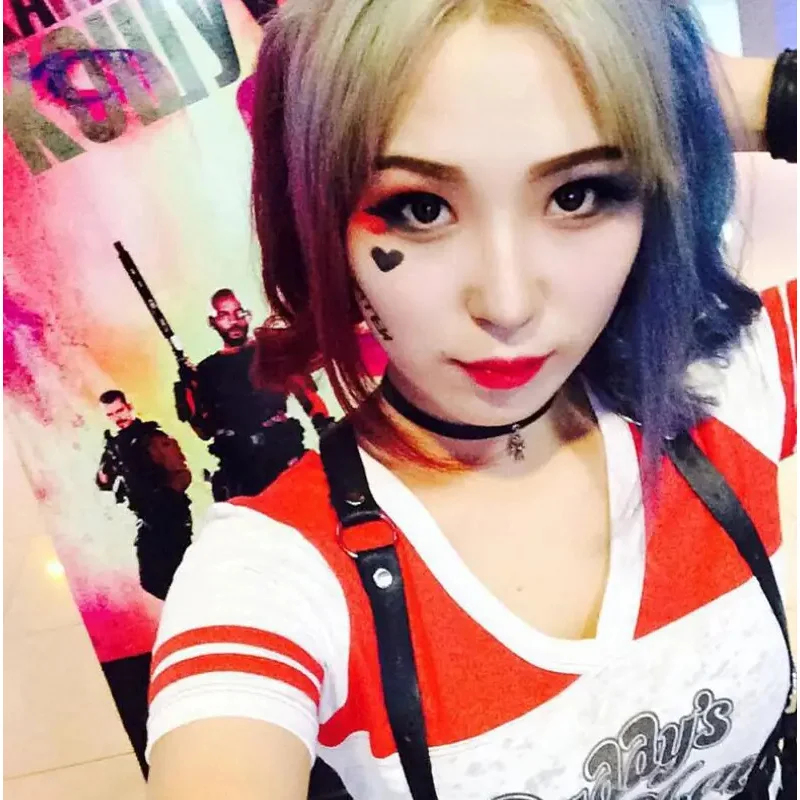 Anime Harley Quinn Cosplay - ☆ Костюм Харли Квинн SunlCos: футболка