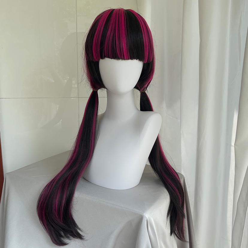 Anime Cosplay Long Black Hair - Высококачественный парик для косплея Дракулауры, длинный
