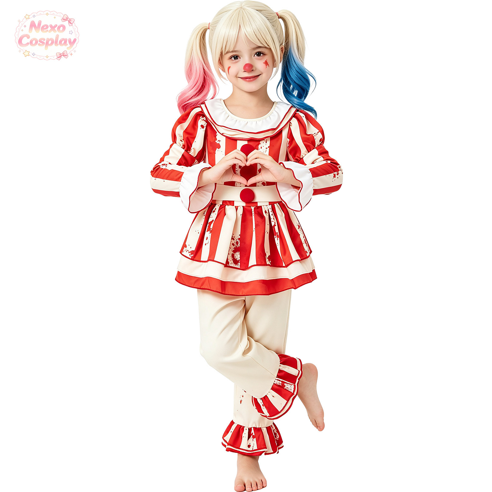 Детский красно-белый полосатый – обзор и цена Anime Cosplay Red