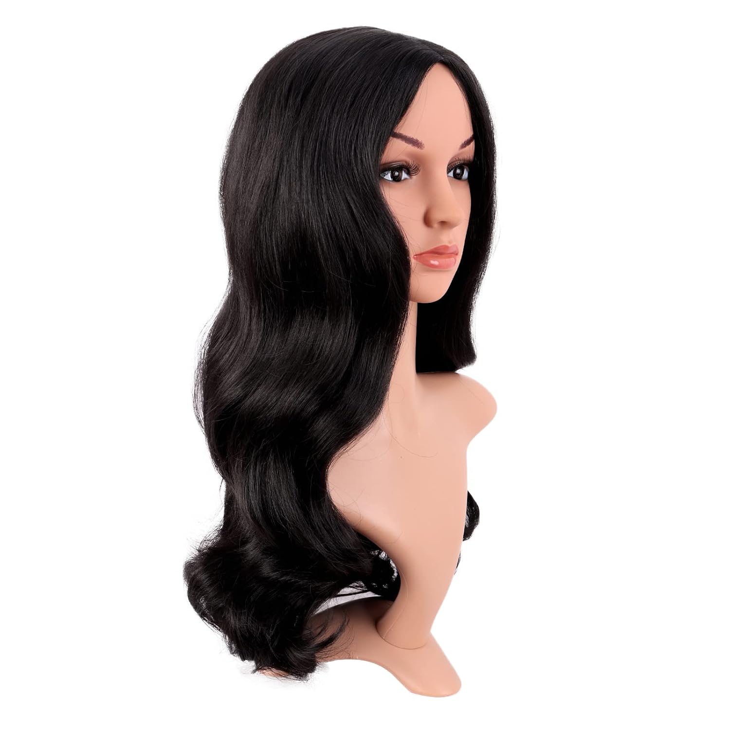Длинный кудрявый парик с центр – обзор и цена Anime Cosplay Long Black Hair